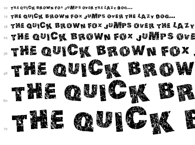 Action of the Time font waterfall